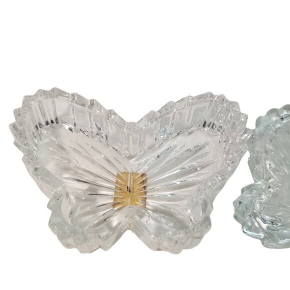 Crystal Butterfly Trinket Box Dish Nachtmann 24% Lead Bleikristall Germany VTG - Picture 6 of 12